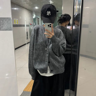 [15% Wool..] Fade Wool Knit Oversized Cardigan