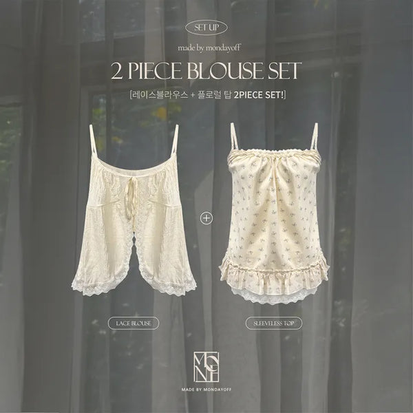 Made. Natural Cotton Flo Sleeveless BlouseBeige Flower