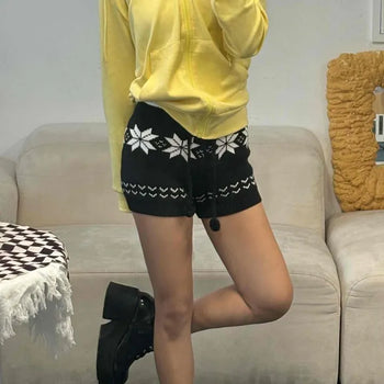 Knit Elastic Balloon Mid-Rise Shorts