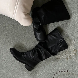 Slouch Drape Long Boots