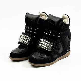 Studded Velcro High-top Sneakers