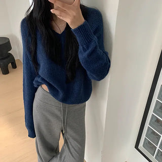 Fleece Soft V-neck Knit