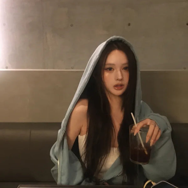 Damaged Zip-Up Hoodie