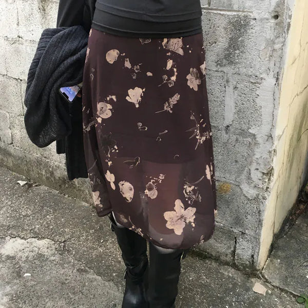 Vivi Flower Chiffon Skirt 3 Colors