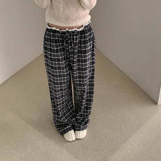 Leroy check elastic pants