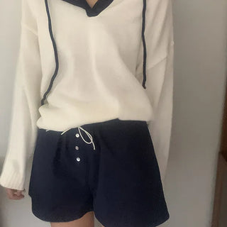 Tony Loose Fit Color Block Hooded Knit