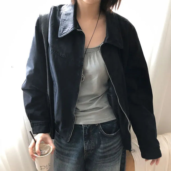 Washed Cotton Black Jacket 1 color