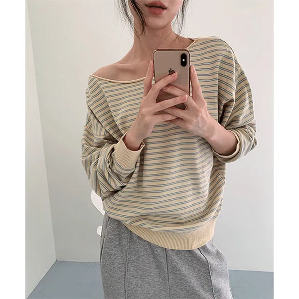 Boat-Neck Stripe Knit