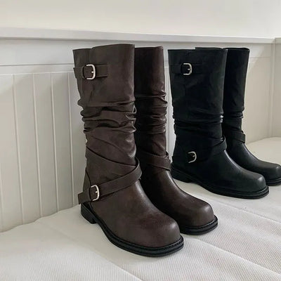 Folding Shirred Two-Way Boots 2 Colors