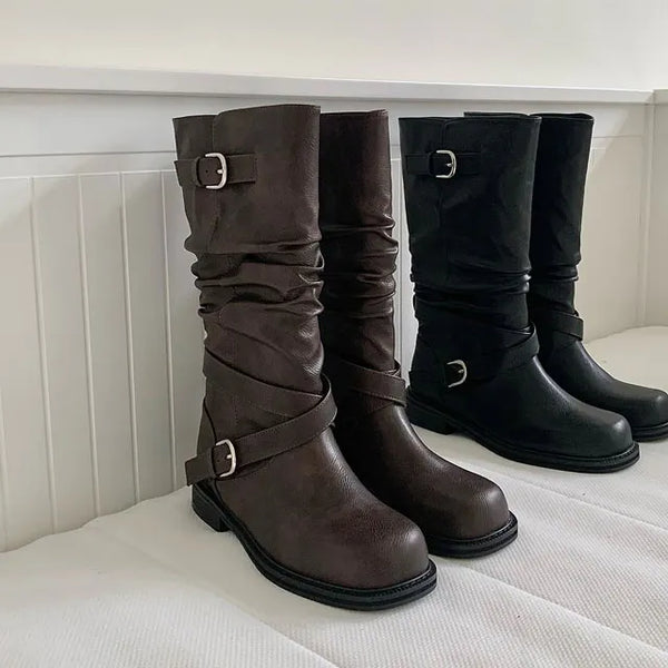 Folding Shirred Two-Way Boots 2 Colors