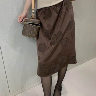 Flower Satin Skirt