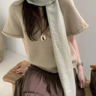 Raglan Short Sleeve Knit