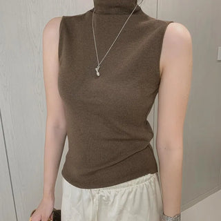 Wool Basic Turtleneck Sleeveless