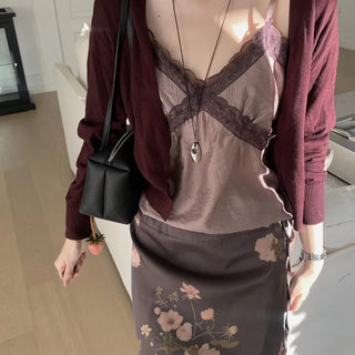 Satin Lace String Sleeveless