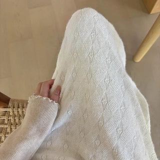 Winter Flower Knit Long Skirt