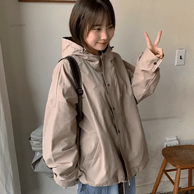 Schuarren Two-Way String Color Block Hooded Field Jacket