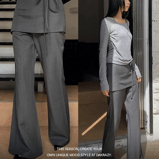 Rope layered wrap bootcut skirt pants