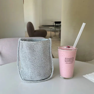 Edence Metal Knit Shoulder Bag