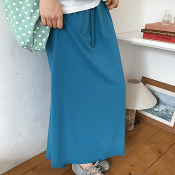 Chiyu Basic Color Elastic Long Skirt