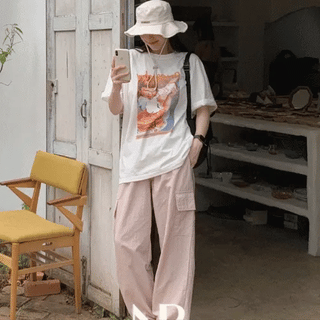Dudu Nylon Lined TwoWay Elastic Waist Pants