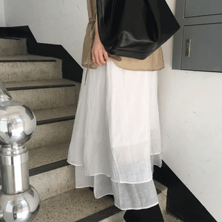 Moco Layered Long Skirt (2 colors)