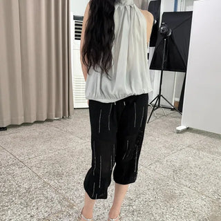 DRAPE NECK SLEEVELESS