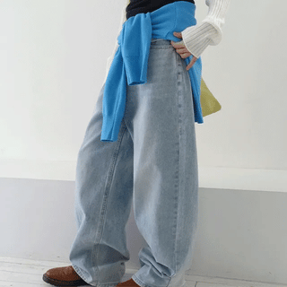 Shadow Wash Wide Denim Pants
