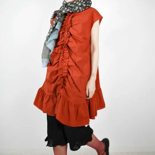 Voluminous shirring dress