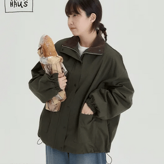 Teini Collar Contrast Oversized Field Jacket