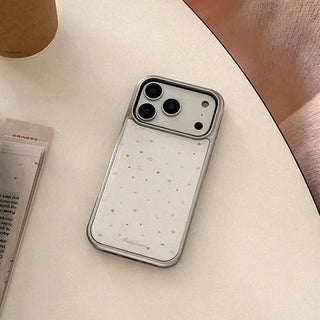 Sparkling Moon iPhone 18 Pro Galaxy Epoxy Silver Bumper Case