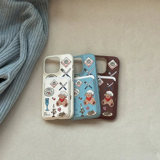 Vintage restaurant pattern MagSafe card slot wallet pocket case