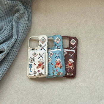 Vintage restaurant pattern MagSafe card slot wallet pocket case