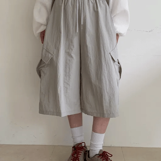 Zedon Nylon Elastic Cargo Bermuda Shorts