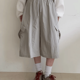 Zedon Nylon Elastic Cargo Bermuda Shorts