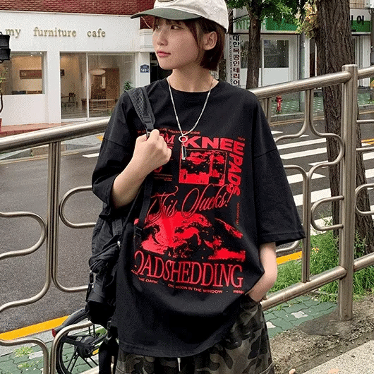 Kanshubo Printed Oversized Short Sleeve T-shirt
