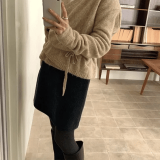 Enne Soft Wool Alpaca Loose Fit Wrap Knit