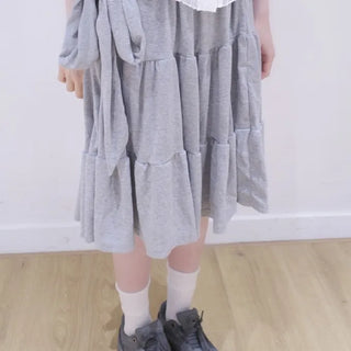 Fuzzy Tie Long Skirt