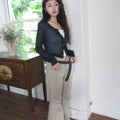 Sheer cropped cardigan