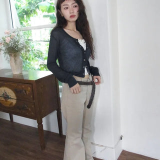 Sheer cropped cardigan