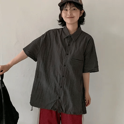 Hipform Nylon Oversized Short Sleeve Shirt