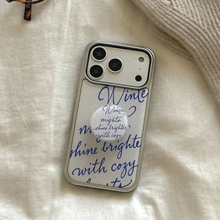 Winter Letter iPhone 18 Pro Galaxy MagSafe Silver Bumper Case