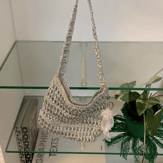 Edence Metal Knit Shoulder Bag
