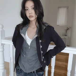 Kibel Vintage Button Slim Fit Cotton Jacket