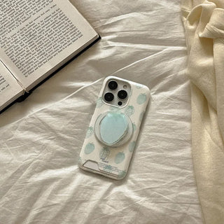 Blue Strawberry iPhone MagSafe Grip Talk Holder Acrylic