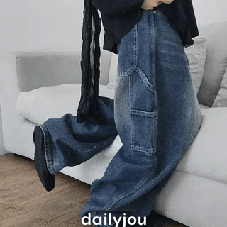Heather Work Boyfit Carpenter Denim Pants