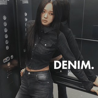 Bedin Denim Pocket Crop Shirt