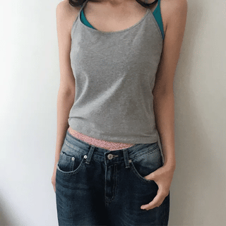 Harlin Layered Slim Fit Halter Round Neck Sleeveless Set