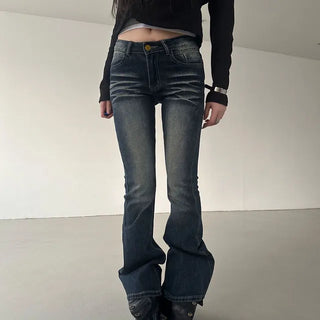 GREY low-rise bootcut pants