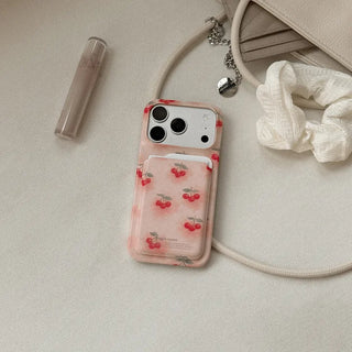 [SET] Blur Cherry MagSafe Hard Phone Case + MagSafe Card Slot