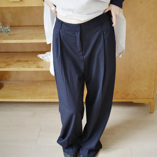Fine striped slacks